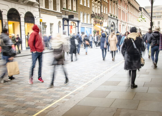 bustling high street